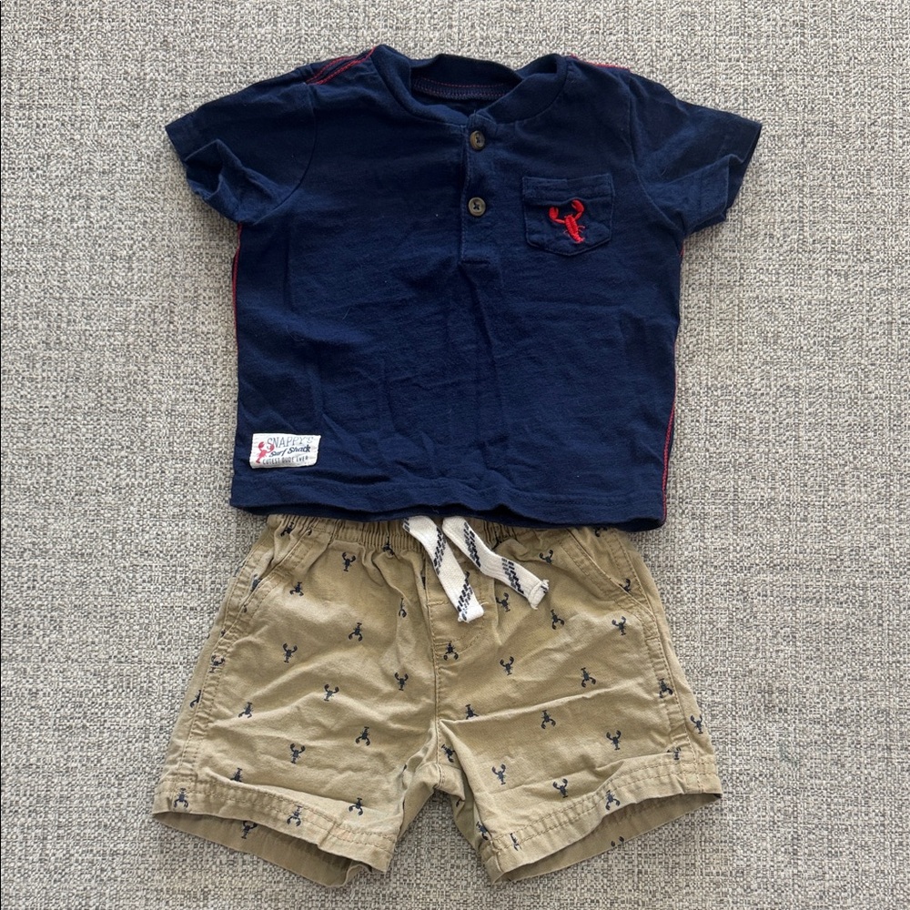 Kids Navy and Tan Matching Set
